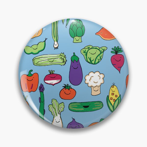 Item preview, Cute Happy Veggies Blue designed and sold by Claire Lordon.