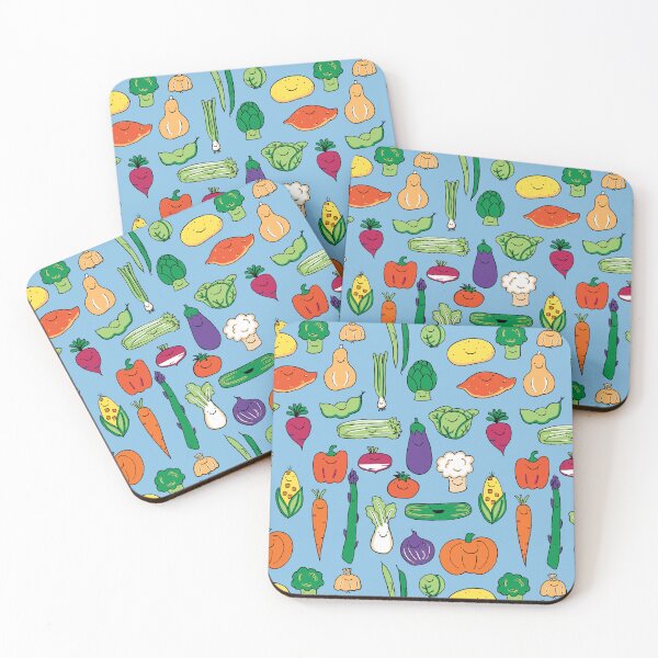 Item preview, Cute Happy Veggies Blue designed and sold by Claire Lordon.