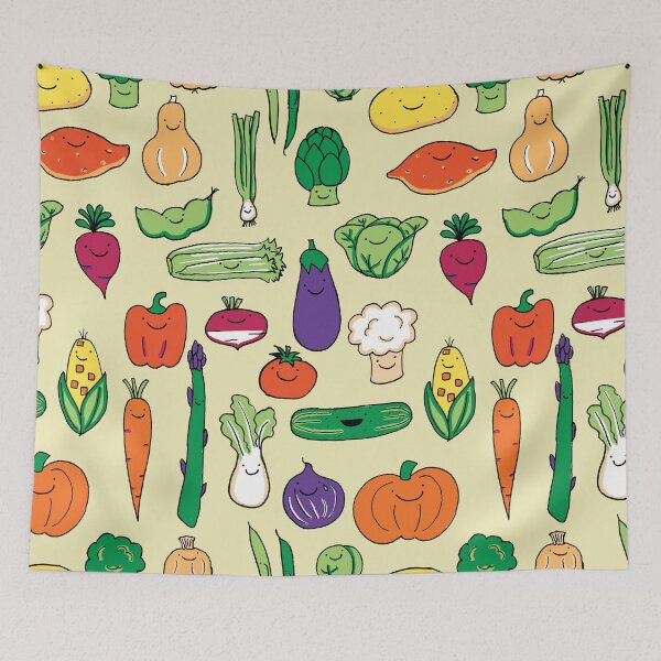 Item preview, Cute Happy Veggies Beige designed and sold by Claire Lordon.