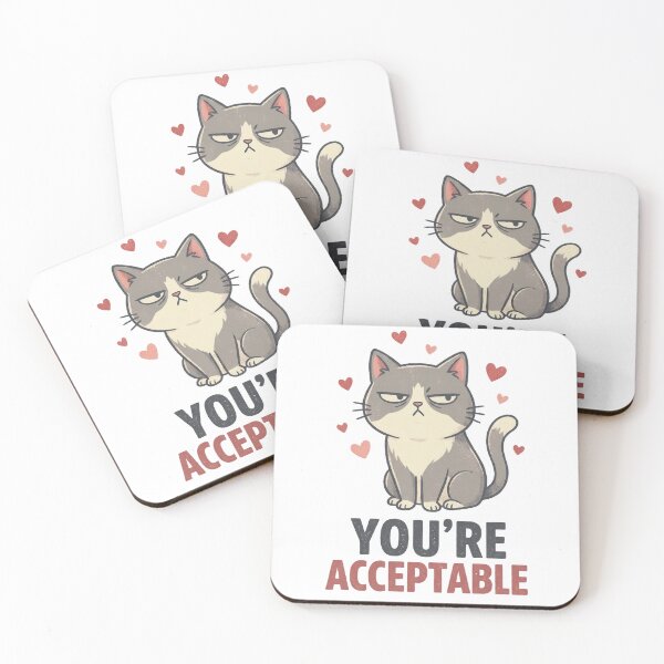 Item preview, You're Acceptable Funny Sarcastic Cat Valentine's designed and sold by Quillway.
