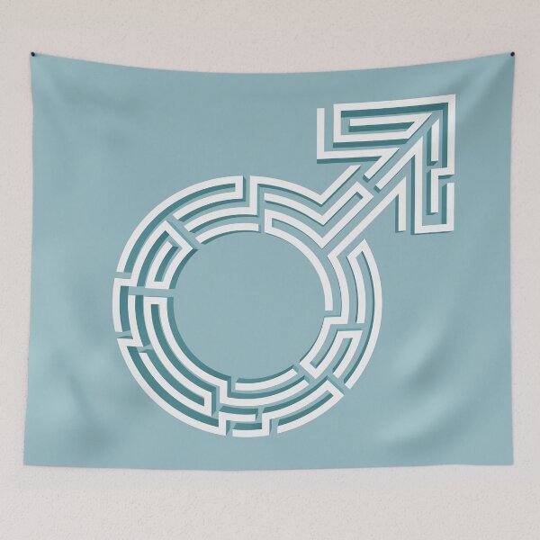 Item preview, science of complexity in men, male sign combined with maze designed and sold by NiamLab.