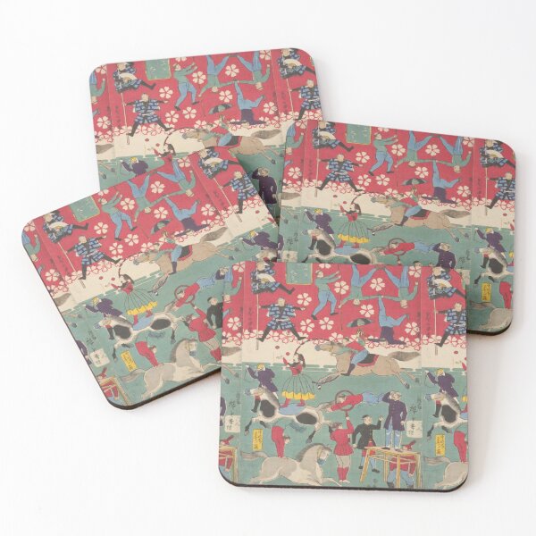 Item preview, Vintage,Ukiyo-e, Puzzle,Japanese art, Circus by Hiroshige Utagawa and His Pupil Shigemasu 3 designed and sold by VintageJapan for Japanese woodblock, Ukiyoe, Retro art and more.