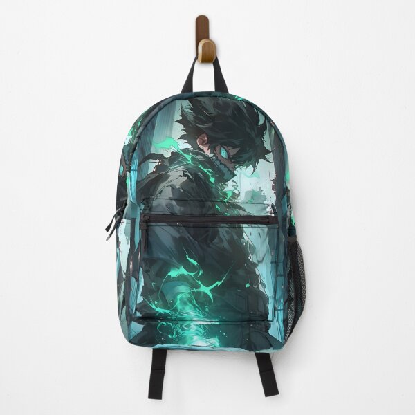 Item preview, Emerald Awakening – Dark Anime Hero with Neon Energy designed and sold by Dyan4.