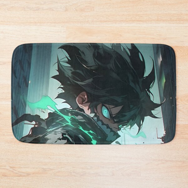 Item preview, Emerald Awakening – Dark Anime Hero with Neon Energy designed and sold by Dyan4.