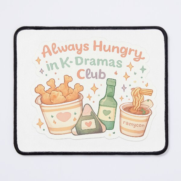 Item preview, Always Hungry in K-Dramas Club | Cute Pastel Korean Food Sticker designed and sold by Soft Seoul Studio.