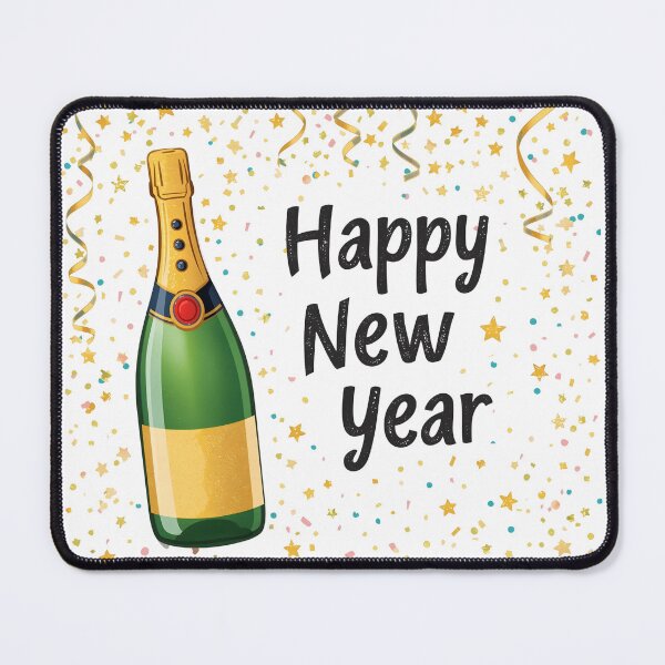 Item preview, Elegant happy new year celebration with a flute of champagne and festive confetti designed and sold by PWDigitalArt.