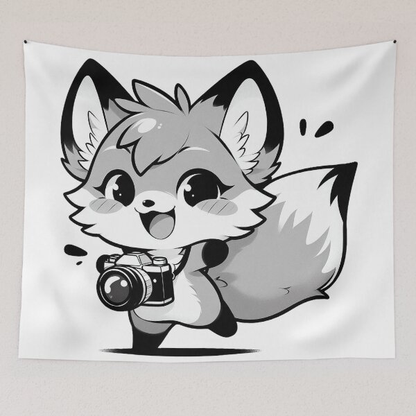 Item preview, Cute Fox With Camera designed and sold by nikkolaus.