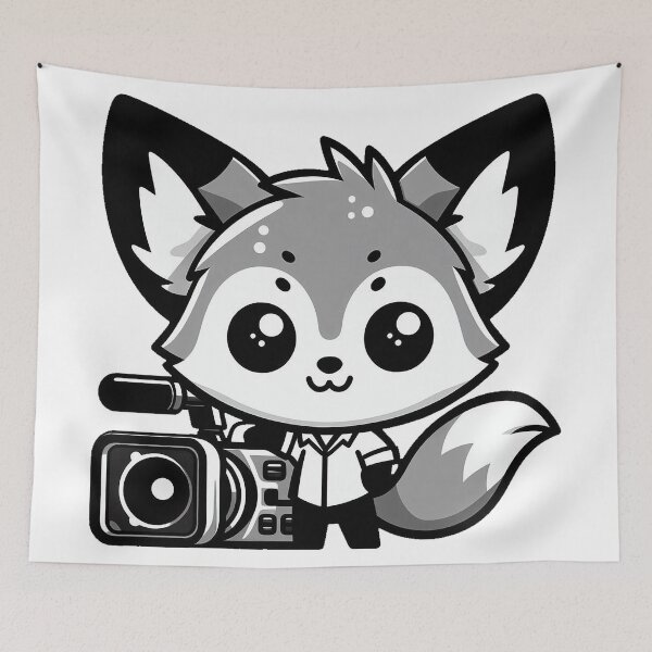 Item preview, Little Fox with Video Camera designed and sold by nikkolaus.