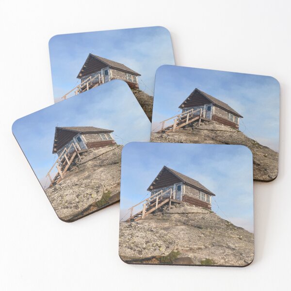Item preview, Summit Lookout Cabin at Sunrise – Rustic Mountain Wall Art designed and sold by 3 Square Hollow Trading Post.