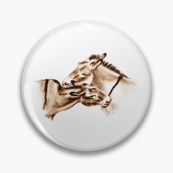 Item preview, Drawing of two donkeys scratching each other - brown colored version designed and sold by SylvieG18.