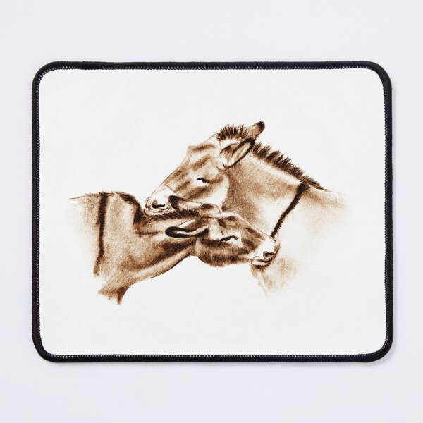 Item preview, Drawing of two donkeys scratching each other - brown colored version designed and sold by SylvieG18.