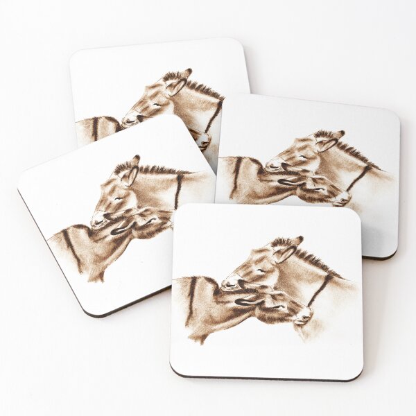 Item preview, Drawing of two donkeys scratching each other - brown colored version designed and sold by SylvieG18.