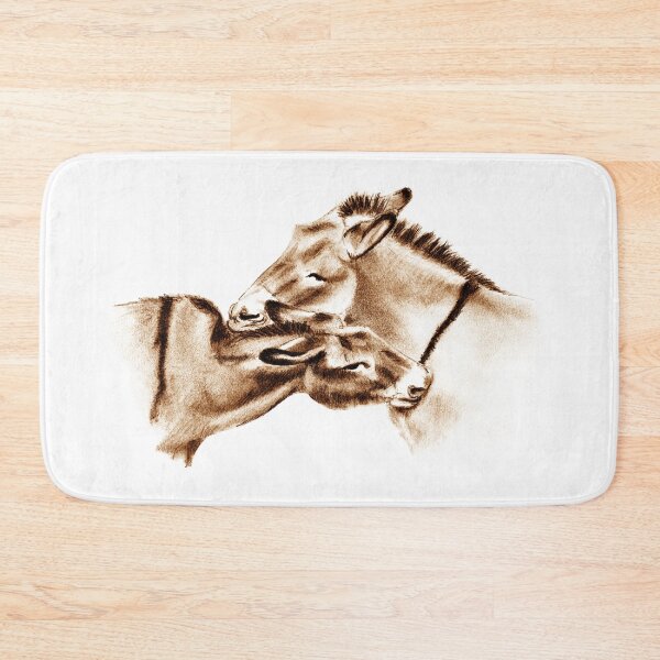 Item preview, Drawing of two donkeys scratching each other - brown colored version designed and sold by SylvieG18.