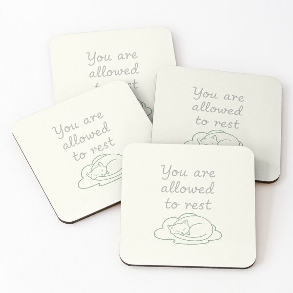 Item preview, "You Are Allowed to Rest" Minimalist Calming Cat Art Print - Sage Green & Neutral Aesthetic designed and sold by Zara’s shop.