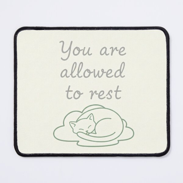 Item preview, "You Are Allowed to Rest" Minimalist Calming Cat Art Print - Sage Green & Neutral Aesthetic designed and sold by Zara’s shop.