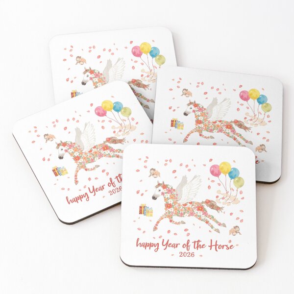 Item preview, Year of the Horse concept with elegant horse and festive decor. Christmas mockup with white horse and white shopping bag, blank space for logo or text. Cozy festive mood with pine branches, lights. designed and sold by PWDigitalArt.