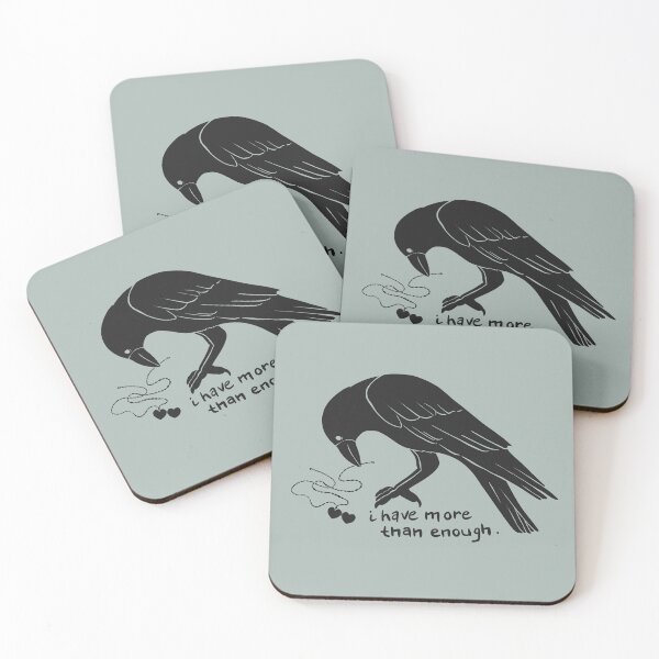 Item preview, More Than Enough - Linocut Crow Art designed and sold by Nawlie.