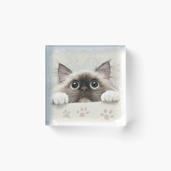 Item preview, Birman Cat Peeking over Wall 01 designed and sold by Elisabeth Lucas.