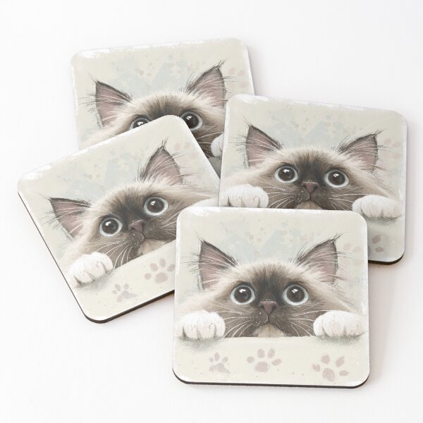 Item preview, Birman Cat Peeking over Wall 01 designed and sold by Elisabeth Lucas.