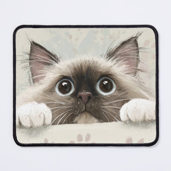 Item preview, Birman Cat Peeking over Wall 01 designed and sold by Elisabeth Lucas.