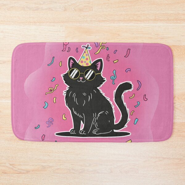 Item preview, Cool Black Cat with Party Hat and Sunglasses - Cute Retro Birthday & Celebration Design designed and sold by Potattoo.