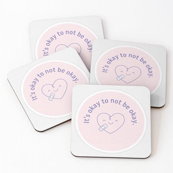 Item preview, "It's Okay To Not Be Okay" Mental Health Sticker / Print - Cracked Smiling Heart / Moon Design designed and sold by Zara’s shop.