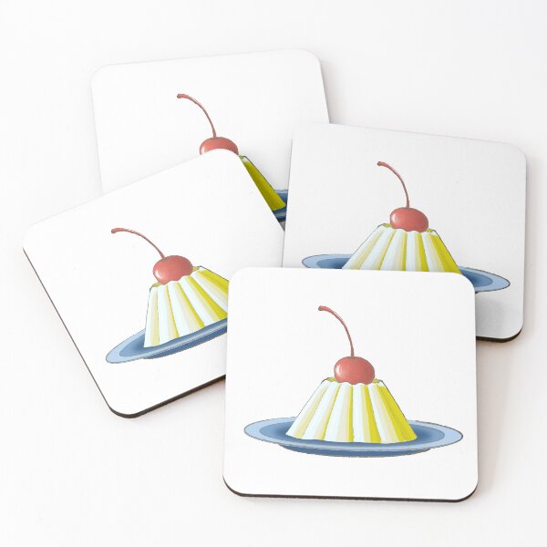 Item preview, Gourmet Vanilla Panna Cotta & Cherry Dessert Art Print designed and sold by morimist.
