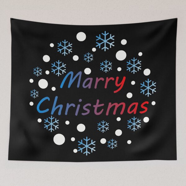 Item preview, Merry Christmas Typography Design with Snowflakes – Festive Holiday Art designed and sold by NNAANN.