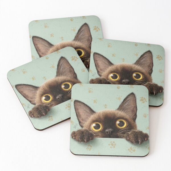 Item preview, Burmese Cat Peeking over Wall 01 designed and sold by Elisabeth Lucas.