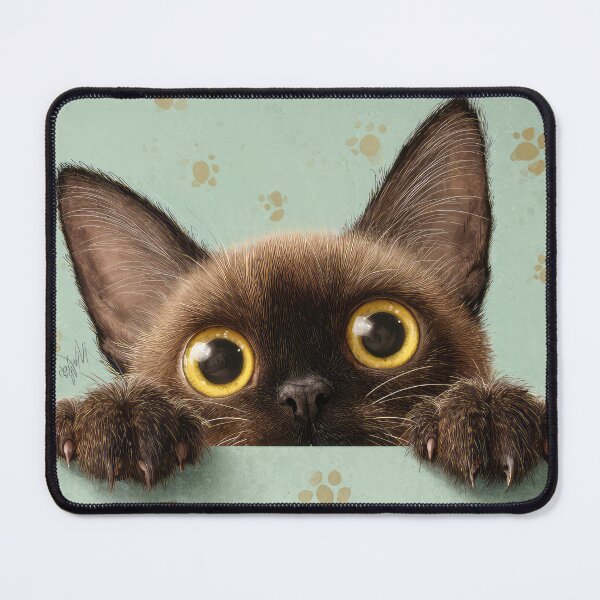 Item preview, Burmese Cat Peeking over Wall 01 designed and sold by Elisabeth Lucas.