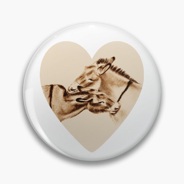 Item preview, Drawing of two donkeys scratching each other inside a heart - brown colored version designed and sold by SylvieG18.
