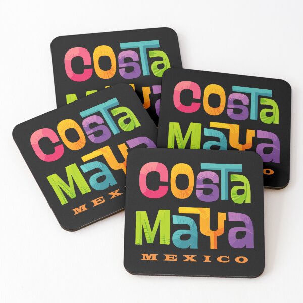 Item preview, Costa Maya Mexico Retro Tropical Typographic Design designed and sold by Futurebeachbum.