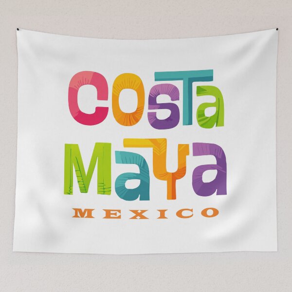 Item preview, Costa Maya Mexico Retro Tropical Typographic Design designed and sold by Futurebeachbum.