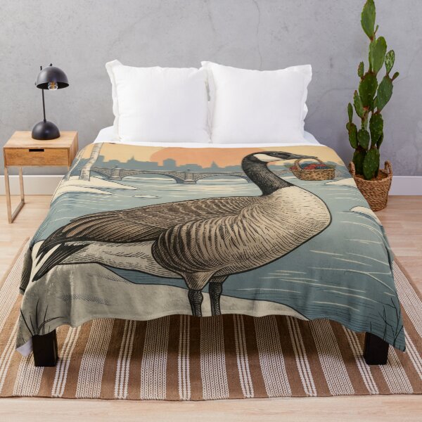 Item preview, Winter Canada Goose With Berries And Vintage Flowers designed and sold by CoffeeinBloom.