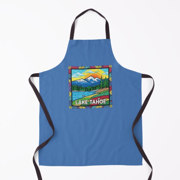 Item preview, Colorful Lake Tahoe Illustrated Landscape with Tribal Frame designed and sold by KiwiRider.