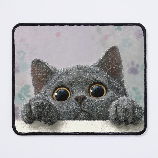 Item preview, Chartreux Cat Peeking over Wall 01 designed and sold by Elisabeth Lucas.