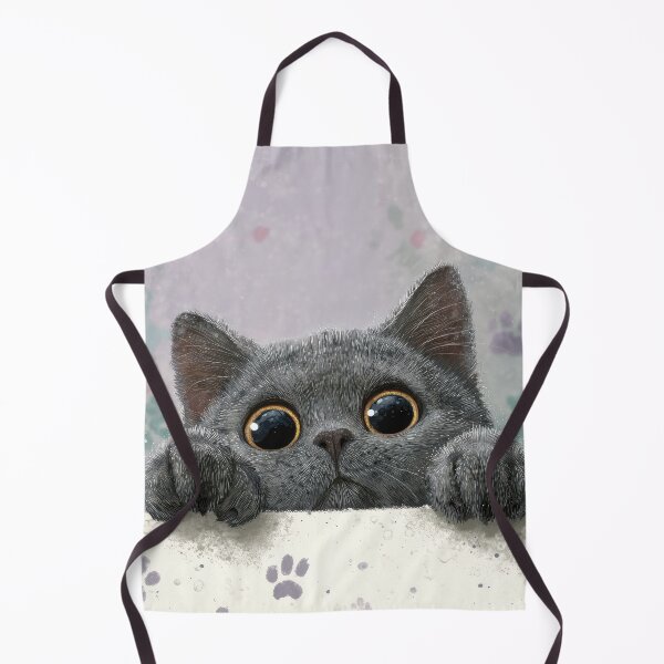 Item preview, Chartreux Cat Peeking over Wall 01 designed and sold by Elisabeth Lucas.