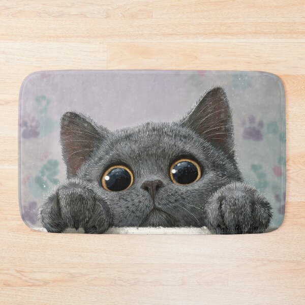 Item preview, Chartreux Cat Peeking over Wall 01 designed and sold by Elisabeth Lucas.