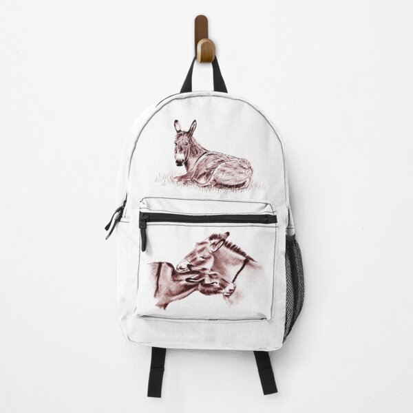 Item preview, Drawing of two donkeys scratching each other - red-brown colored version designed and sold by SylvieG18.