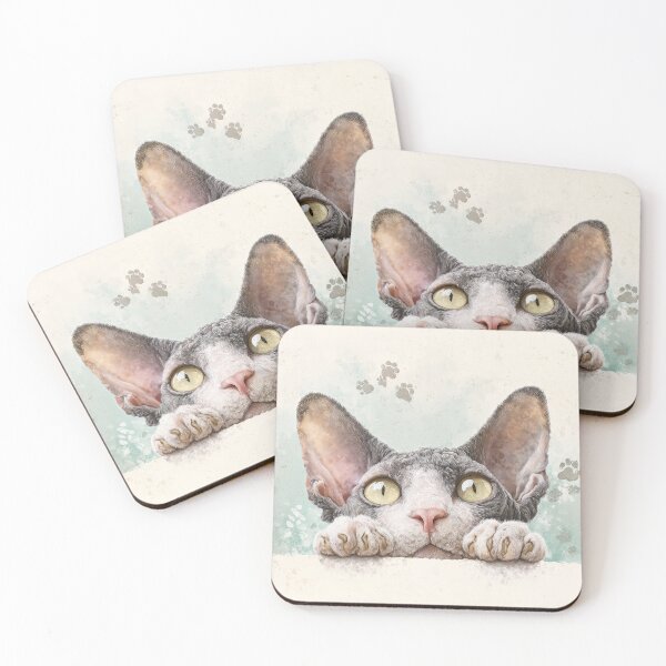Item preview, Cornish Rex Peeking over Wall 01 designed and sold by Elisabeth Lucas.