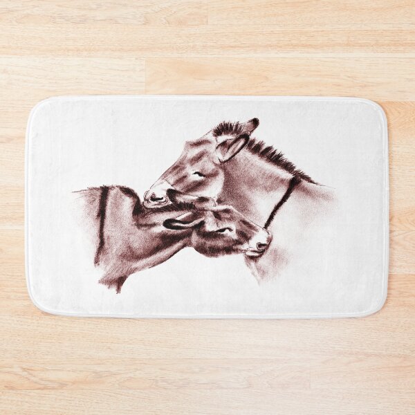 Item preview, Drawing of two donkeys scratching each other - red-brown colored version designed and sold by SylvieG18.