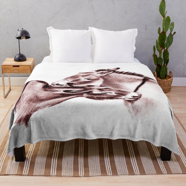 Item preview, Drawing of two donkeys scratching each other - red-brown colored version designed and sold by SylvieG18.