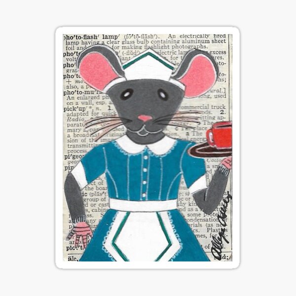 "2018 Gray Mouse Diner Waitress Bringing Coffee by BRIDEOFHYDE" Sticker ...