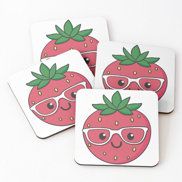 Item preview, Cool Kawaii Strawberry Wearing Sunglasses – Summer Fruit Art designed and sold by littleflabby.