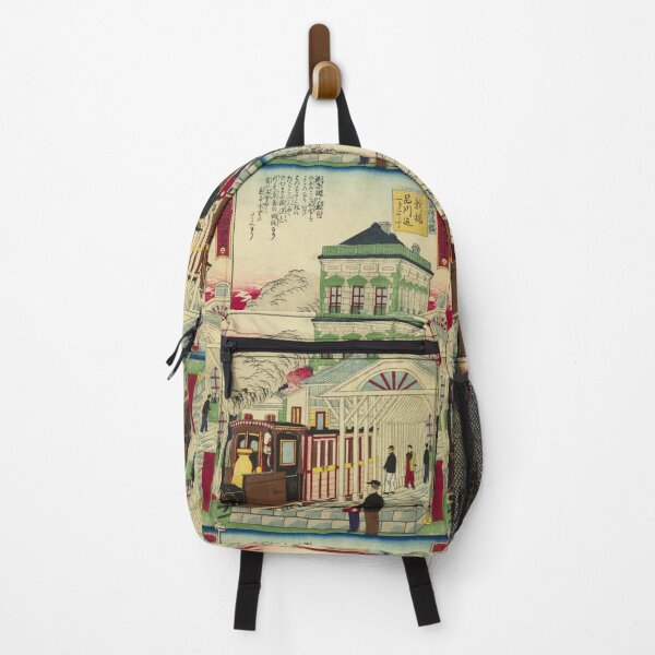 Item preview, Vintage, woodblock, Puzzle,Japanese art, Train station by Utagawa Hiroshige designed and sold by VintageJapan for Japanese woodblock, Ukiyoe, Retro art and more.