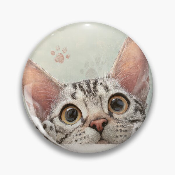 Item preview, Egyptian Mau Cat Peeking over Wall 01 designed and sold by Elisabeth Lucas.