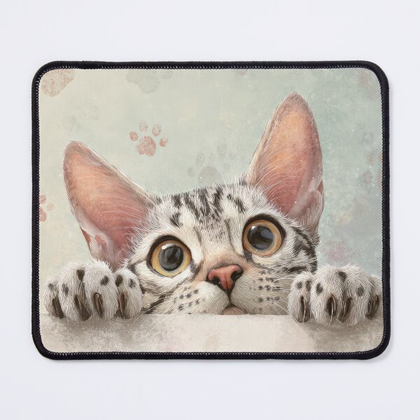 Item preview, Egyptian Mau Cat Peeking over Wall 01 designed and sold by Elisabeth Lucas.