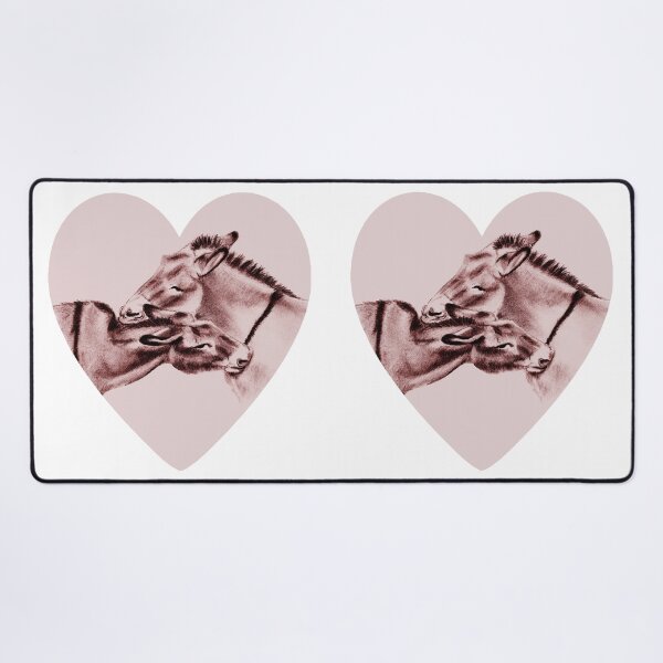 Item preview, Drawing of two donkeys scratching each other inside a heart - red-brown colored version designed and sold by SylvieG18.