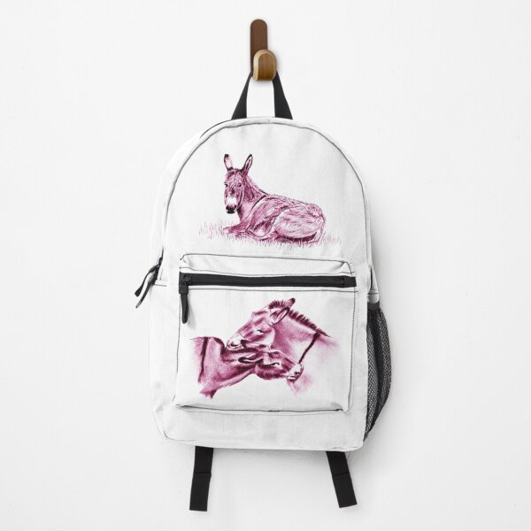 Item preview, Drawing of two donkeys scratching each other - pink colored version designed and sold by SylvieG18.