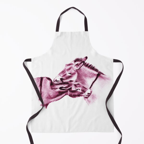 Item preview, Drawing of two donkeys scratching each other - pink colored version designed and sold by SylvieG18.